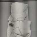 jinchan Linen Pinch Pleated Kitchen Curtains 36 Inch 4 Panels, Natural Linen Tier Curtains Back Tab Beige Farmhouse Cafe, Light Filtering Small Window Drapes for Bathroom Laundry Room Off White