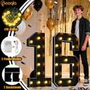 Pooqla 4 FT Light Up Marquee Numbers, Black Marquee Number Lights 4 Feet Tall for 5th 15th 50th Birthday, Giant Letter Big Mosaic Numbers for Balloons Party Anniversary Wedding Decorations, Number 5