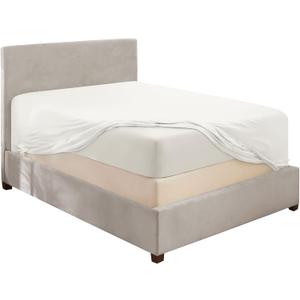 Hearth & Harbor Extra Deep Pocket King Fitted Sheet  Fits 18 to 24 Inch Mattress  Ultra Soft 1800 Microfiber, Wrinkle-Free & Breathable  Hotel Luxury Fitted Sheet Only  White