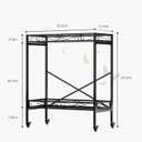 Zhongma 2 Tier Window Height Sturdy Metal Plant Stand with Wheels, 32.7x16x39.4 Inch High, Heavy Duty Succulent Shelf for Home Indoor and Outdoor, 440 LBS Capacity & Heavy Duty Construction