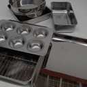 E-far Stainless Steel Baking Pan Set, 9-Piece Bakeware Sets for Cake Cookie Loaf Muffin, Include Round, Square, Rectangle Baking Sheet Pan with Lid & Cooling Rack, Dishwasher Safe