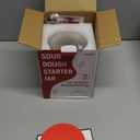 1 L (34 oz) Sourdough Starter Jar Kit, Wide Mouth Potbelly Crock - Glass Sour Dough Starter Bread Jar Set - Sourdough Baking Supplies - Sour Dough Bread Accessories Gifts for Sourdough Lovers