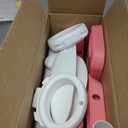 Potty Training Seat,Non Slip Foldable Toilet Training Seat with Soft Cushion, Comfortable HandlesUpgrade Toddler Toilet Seat for Kids Boys Girls,Potty Training Toilet Seat with Step Stool Ladder,Pink