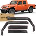 Nilight in Channel Rain Guards for Jeep Gladiator 2020 2021 2022 2023 2024 2025 2026 Side Window Deflectors, Vent Window Visors-4PCS