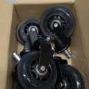 Office Chair Wheels Replacement Rubber Chair Casters for Hardwood Floors and Carpet, Set of 5, Heavy Duty Roller Blade Casters for Chairs Smooth & Silence Gliding Gaming Chair Wheels