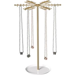 Necklace Holder Organizer,Jewelry Chains Display Stand for Vendors Selling,Jewelry Tree for Girls (Gold)