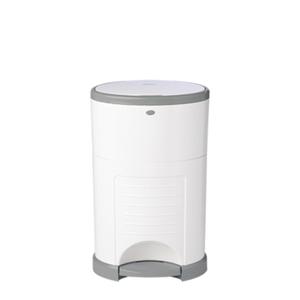 Diaper Dekor EKO MINI Diaper Pail, White, ONLY Eco-Friendly Diaper Pail Made with 70% Recycled Materials, Hands-Free: StepDropDone, Cost-Effective Refill System