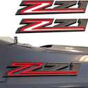 2 Pack 2019-2026 OEM Z71 Emblems Side Left & Right Badges Compatible with Silverado Tahoe Suburban 84632695 (Gloss Black Red)