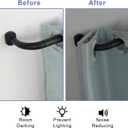 2 Pack 1Inch Diameter Wrap Around Curtain Rods, 48-84Inch Adjustable Length Room Darking Curtain Rods with Aluminum Finials and Brackets, Matte Black