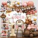 My 1st Rodeo Birthday Decorations Girl, Western Cowgirl First Birthday Party Supplies, Cowgirl Balloon Arch, Backdrop, High Chair Banner, ONE Box, Tablecloth for Girls 1 Year Old Party