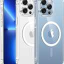 FNTCASE for iPhone 13 Pro-Max Case: Clear Magnetic Phone Cases Compatible with Magsafe Slim Anti Yellowing Military Grade Drop Protection Rugged Protective Transparent Cell Phone Cover (A-Clear)