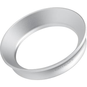 Normcore 51mm Espresso Dosing Funnel V2, Magnetic Dosing Ring, 18mm Anodized Aluminum with 15 Neodymium Fit 51 mm Bottomless Portafilter, Silver
