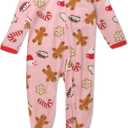 HonestBaby Unisex Baby Organic Cotton Footed Sleep & Play Pajamas Baby and Toddler Sleepers, Color Pink gingerbread, Size 18M