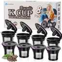 Reusable K Cups for K-eurig, 8 Pack K Cup Reusable Coffee Pods, Universal Reusable K Cup for K-eurig 1.0 and 2.0, Refillable K Cup Coffe Pods BPA Free