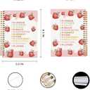 Rusenbao Coquette Pink Bow Strawberry Notebook Journal, Cute Notebook for School Teen Girls, Inspirational Strawberry Gifts for Women, Preppy School Supplies, Spiral Notebook 5.5 x 8.3