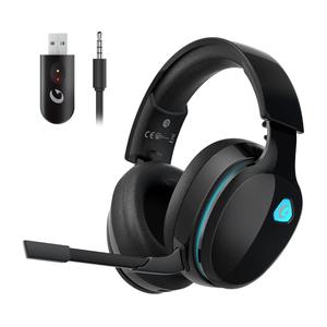 Gtheos 2.4GHz Wireless Gaming Headphones for PS5, PS4 Fortnite & Call of Duty/FPS Gamers, PC, Nintendo Switch, Bluetooth 5.3 Gaming Headset with Noise Canceling Mic, Stereo Sound, 40+Hr Battery -Black