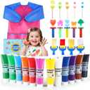 TMOL Washable Finger Paint for Toddlers, 27 PCS Safe Finger Paints, 12 Vibrant Colors (1.21fl oz), Baby Paint for Hand and Feet, Safe Art Supplies, Early Learning Gifts for Kids Age 3+