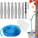 13Pcs Maple Syrup Tree Tapping Kit Include 7 Stainless Steel Maple Taps,22.9ft Maple Syrup Tubing,3 Maple Sap Filter,1 Cleaning Brush,1 Maple Tap Drill Bit for Maple Syrup Collection Supplies