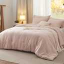 Bedsure King Size Comforter Set, Dusty Rose Soft Prewashed Bedding for All Seasons, 3 Pieces GentleSoft Warm Down Alternative Bed Set, 1 Lightweight Comforter (104"x90") and 2 Pillowcases (20"x36")