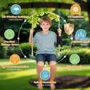 Kids Swing for Tree, Heavy Duty Swing Seat for Backyard & Outdoor, Tree Swings for Kids Outdoor, Ergonomic Contoured Plastic Swing with Straps, 264 lbs Capacity, Green