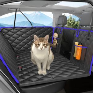 Dog Car Seat Cover for Back Seat, Hard Bottom Back Seat Extender for Dogs - Supports 400lbs