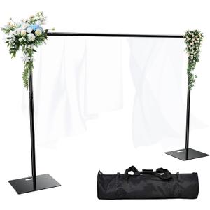 Pipe and Drape Backdrop Stand Kit Backdrop Stand For Parties 8ftx10ft Adjustable Photo Backdrop Stand Heavy Duty Background Stand for Wedding Banquet Decorations Black