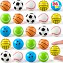 JOYIN 24 Pcs Multi-Sports Bouncy Balls Bulk with Storage Bag, 6 Style 32mm Small Balls for Kids Party Favors for Kids 4-8, Classroom Prizes, Treasure Box Toys & Goodie Bags Stuffers