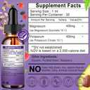 2 x Magnesium Glycinate with Potassium Supplement,Liquid Magnesium Glycinate 500mg Potassium Citrate 500mg, Magnesium Liquid Drops for Vascular, Bone, Heart, Muscle & Nerve Health,Non-GMO,Vegan