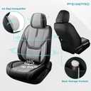 Car Seat Covers Full Set - Universal Seat Covers for Cars SUV Truck Faux Leather Automotive Seat Covers, Breathable & Waterproof Front and Rear Seat Protectors, Fit for Most Cars-BlackGrey