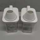 Triflice 2 Pcs Rice Dispenser Storage Containers, 1.1L Small Containers with Measuring Cup & Pour Spout, Kitchen Plastic Airtight Container for Cereal, Grain, Flour, Sugar, Oatmeal, Dry Pet Dog Food