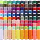 Kifmurase 100Pcs Sewing Thread Kit, Prewound Bobbins, Sewing Machine Threads, Hand Quilting Thread, Quilting Supplies for Hand Stitching, Serger, 100 Colors, 400 Yards Each