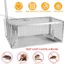 TeqHome Humane Rat Trap, Small 1-Door Live Chipmunk Trap That Work for Indoor and Outdoor, Easy to Catch and Release Live Animal Traps Mouse Cage Traps for Rodents Mice Voles Hamsters,Reusable & Metal