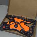 PHOEPET Reflective Dog Harness Large Breed Adjustable No Pull Vest with Handle 2 Metal Rings 3 Buckles [Easy to Put on & Take Off](XL, Orange)