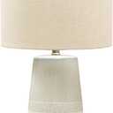 Signature Design by Ashley Shavon Contemporary 27" Textured Neutral Glaze Table Lamp, Beige & White