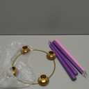 Fovths Christmas Advent Wreath Candle Holder with 4 LED Flameless Taper Candles Advent Candle Holder Ring Christmas Centerpiece Decor for X-mas Holiday Party Decor (Battery not Included)