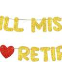 Fulmoon Pre Strung Happy Retirement and We Will Miss You Banner Bunting Retirement Party Decorations Goodbye Party Banner for Men Women Going Away Army Farewell Gift(Gold)