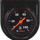 Bosch SP0F000052 Style Line 2" Mechanical Oil Pressure Gauge (Black Dial Face, Black Bezel)