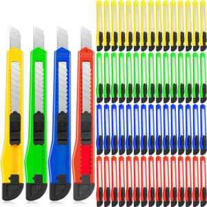 300 Pcs Box Cutters Retractable Utility Knife Office Supplies 9mm Wide Blade Cutter Compact Razor Knife for Home Use(Multicolor)