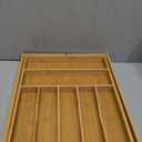 oridom Large Premium Bamboo Silverware Organizer - Expandable Drawer Organizer & Utensil Organizer - 17"x19.7" Cutlery Tray with Dividers for Kitchen Utensils and Flatware (7-9 Slots) (Natural)