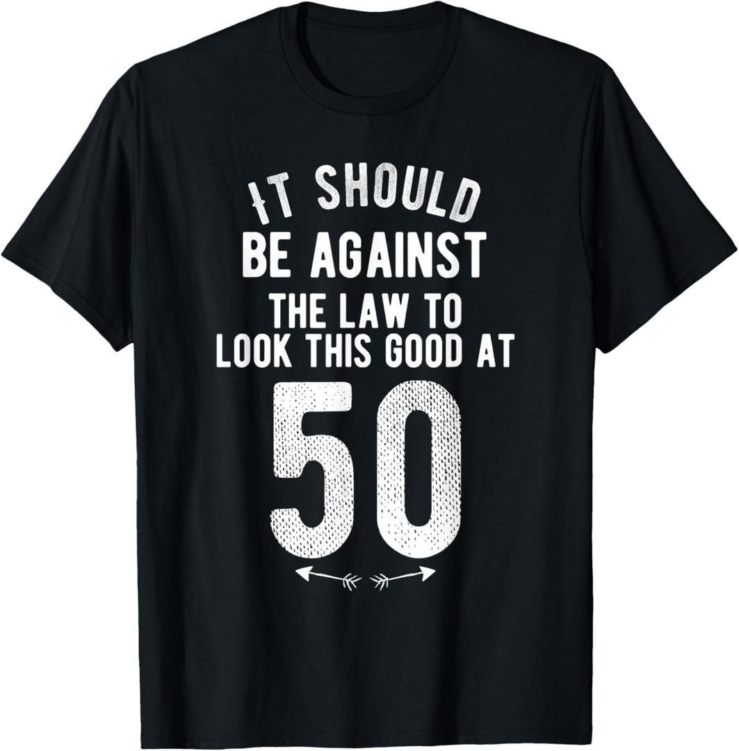 Funny 50th Birthday Gag Gift Idea 50 Year Old Joke Saying T-Shirt, XL