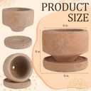 Yungyan 2 Set 6'' Rustic Terracotta Plant Pot with Drainage Saucer Vintage Breathable Clay Planter Farmhouse Flower Pot Distressed Finish for Flower Succulent Modern Home Garden Decor(Aged)