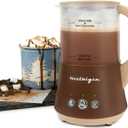Nostalgia 32 Oz Frother and Hot Chocolate Maker, Warm or Cold Milk Foam, Includes Cocoa Bomb Mold, for Coffees, Lattes, Cappuccinos, Brown