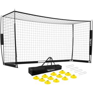 Portable Soccer Goal, Detachable 12x6 FT Soccer Goals Net for Backyard, Quick Setup Training Equipment with 1 Carry Bag, 12 Training Cones