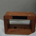 Wooden Bedside Table Lamp with Wireless Charging Station, LED Clock Display, 3 Night Light Modes, Bamboo (Sapele)