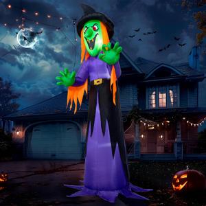 Joiedomi 12 Ft Tall Halloween Inflatables Witch Outdoor Decorations, with Build-in LED Lights - Outdoor Blow Up Decor for Yard, Party Decoration Inflatable Blow Ups for Yard Outside Halloween Decor