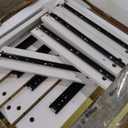 Martha Stewart Ollie Home Office Desk with 3 Drawers in White with Polished Brass Hardware