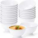 Tioncy 20 Pack 10 oz White Dessert Bowls Set Round Melamine Bowls for Pasta Cereal Rice Soup Snack Candy Ice Cream Pudding Fruit Salad, Dishwasher Safe