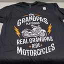 Some Grandpas Play Bingo Real Grandpas Ride Motorcycles T-Shirt, L