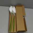 Ling's Moment White Anthurium Flowers, 8pcs Artificial Silk Filler Plants, Faux Greenery Stems for DIY Wedding Bouquets Centerpieces Arrangements Bridal Shower Party Home Decorations