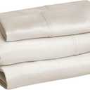 Amazon Basics Lightweight Super Soft Easy Care Comfortable Breathable Brushed Microfiber 3-Piece Bed Sheet Set with 14-Inch Deep Pockets, Wrinkle Resistant, Twin XL, Beige, Solid